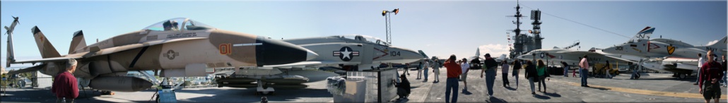 Panorama des Flight Deck auf der USS Midway