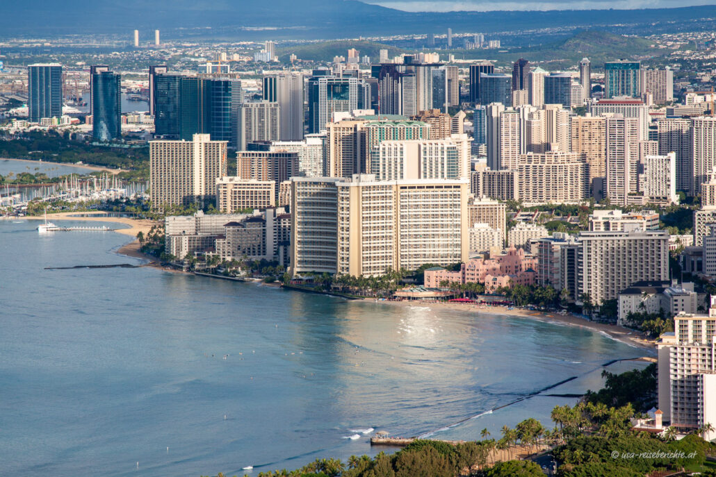 Waikiki Beach vom Diamond Head aus gesehen