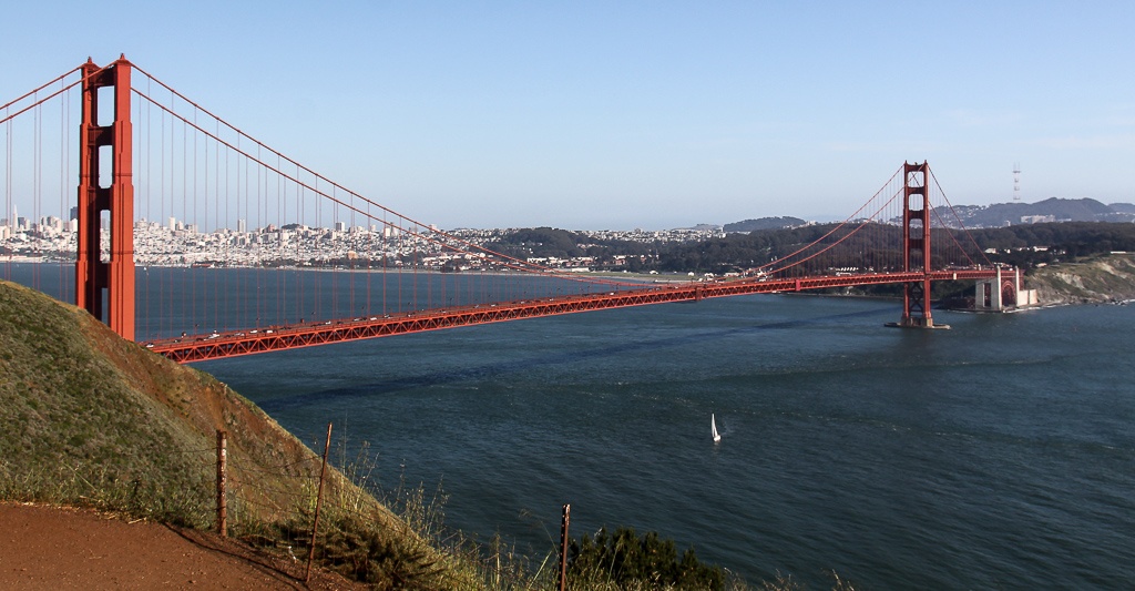 Die Golden Gate Bridge gesehen von Marin County.